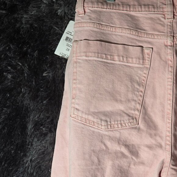 DL1961 Hepburn High Rise Wide Leg Jeans Womens 28 Pink Raw Hem NWT $209 retail - Picture 5 of 9
